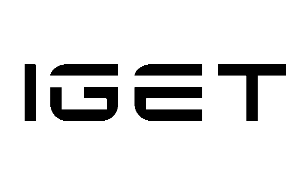 Black 'IGET' logo on a white background