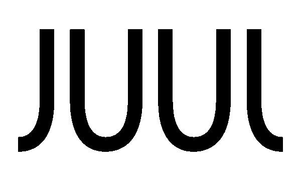 Black 'JUUL' logo on a white background